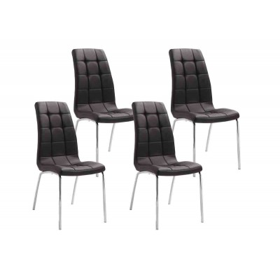 Set van 4 stoelen Merlino 9616 - zwart