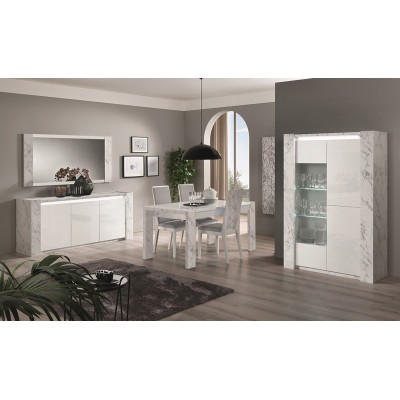 copy of Dining room Tom with sideboard, display cabinet and dining table - grey wood/anthracite