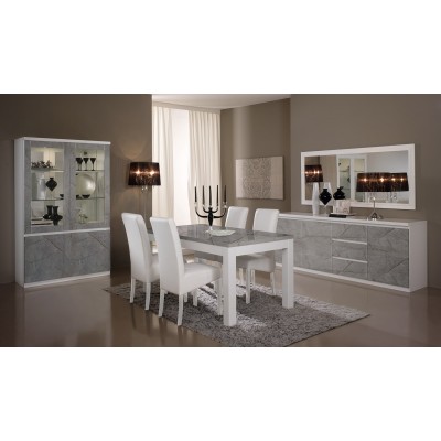 copy of Dining room Tom with sideboard, display cabinet and dining table - grey wood/anthracite