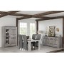 Dining room Tom with sideboard, display cabinet and dining table - grey wood/anthracite