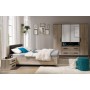 Bedroom Luna with double bed, 2 nightstands and wardrobe - light wood