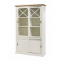 Dining room Hannover with extendable dining table 170cm, sideboard and display cabinet - sherpa/white