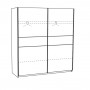 Neyt - Armoire 2 portes coulissantes Delia - 200x217x69cm - Chêne River/blanc