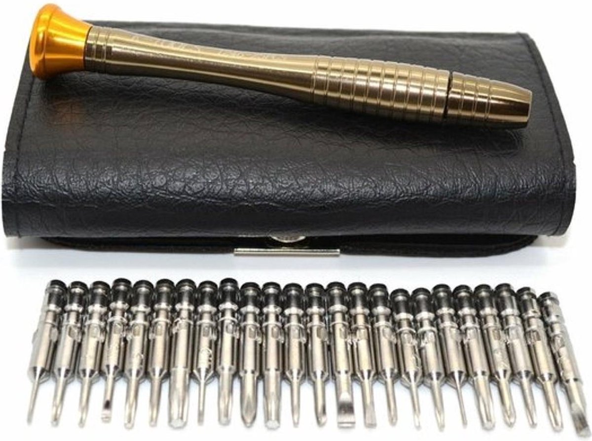 Universele 25-delige Reparatie Tool Kit - Voor smartphones en Playstation PSP - incl. kunstleren etui