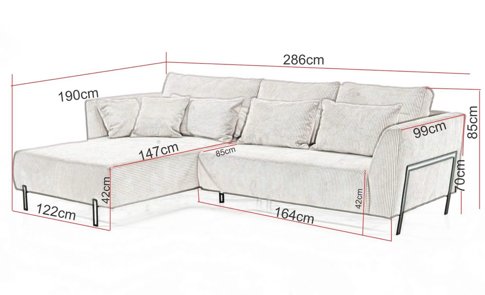Hoeksalon Dafne - Lounge + 3-zit